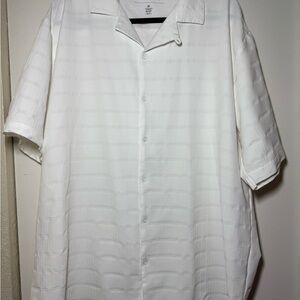 EUC Steve’s Jeans Brand White Button Up Textured Dress Shirt Mens Size 3X